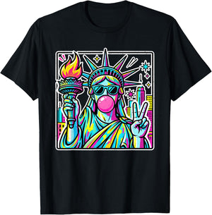 Retro Statue of Liberty Costume Kids Men Women Y2K Boys Girl T-Shirt - T-Shirt | Black