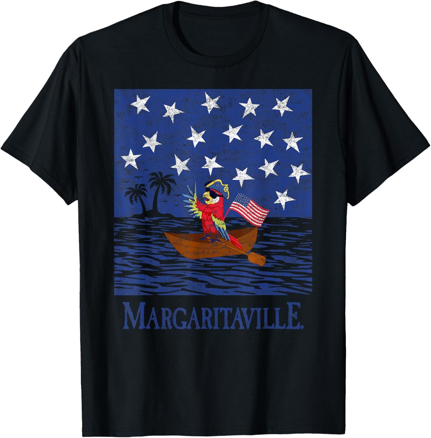 Parrothead Crossing the Delaware T-Shirt - T-Shirt | Black