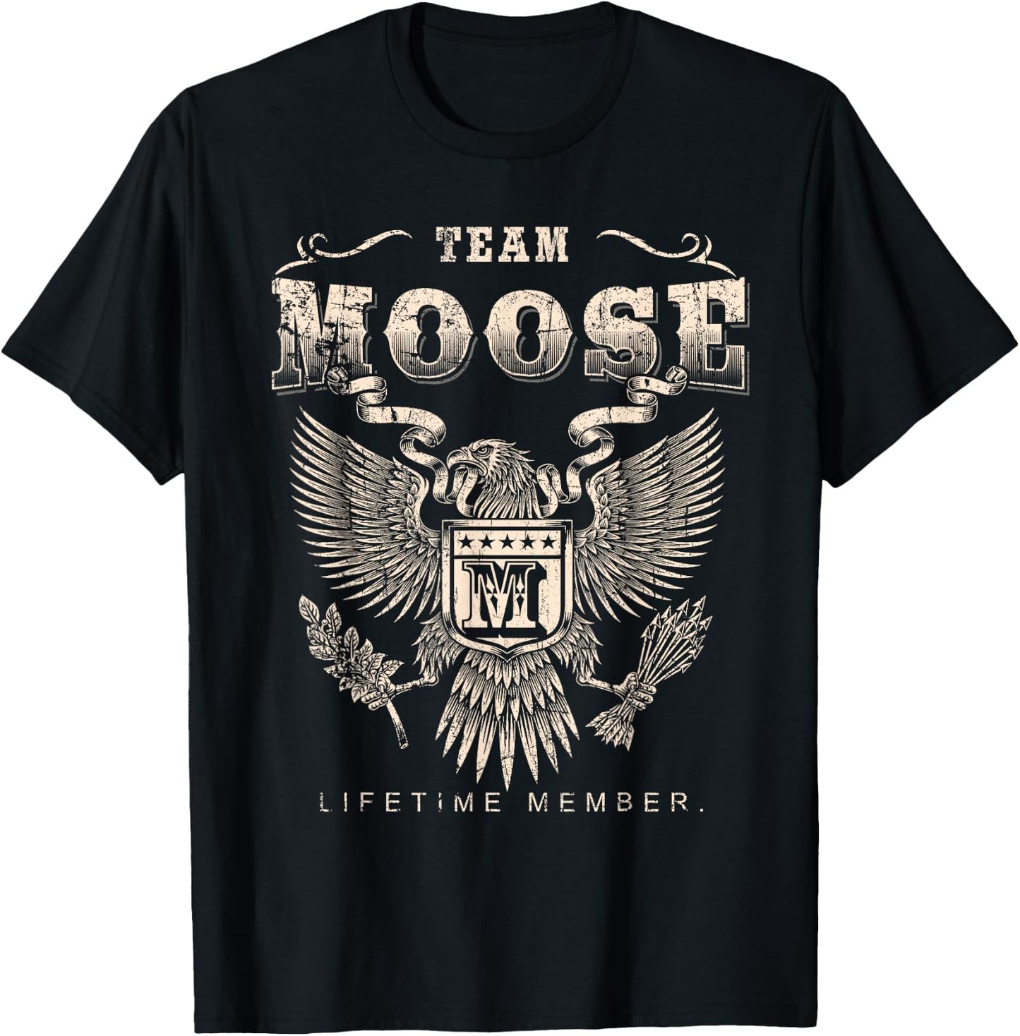 Team MOOSE Family Name Lifetime Member T-Shirt - T-Shirt | Black