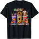 halloween thanksgiving christmas happy hallothanksmas Nurse T-Shirt - T-Shirt | Black