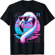 Men's Women's and Children's Vintage Retro Flamingo Lovers , black T-Shirt - T-Shirt | Black