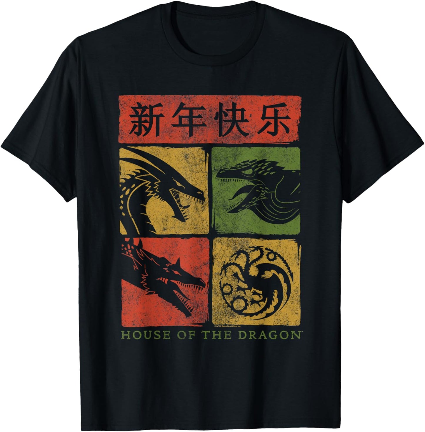 House of the Dragon Year of the Dragon Grid T-Shirt - T-Shirt | Black