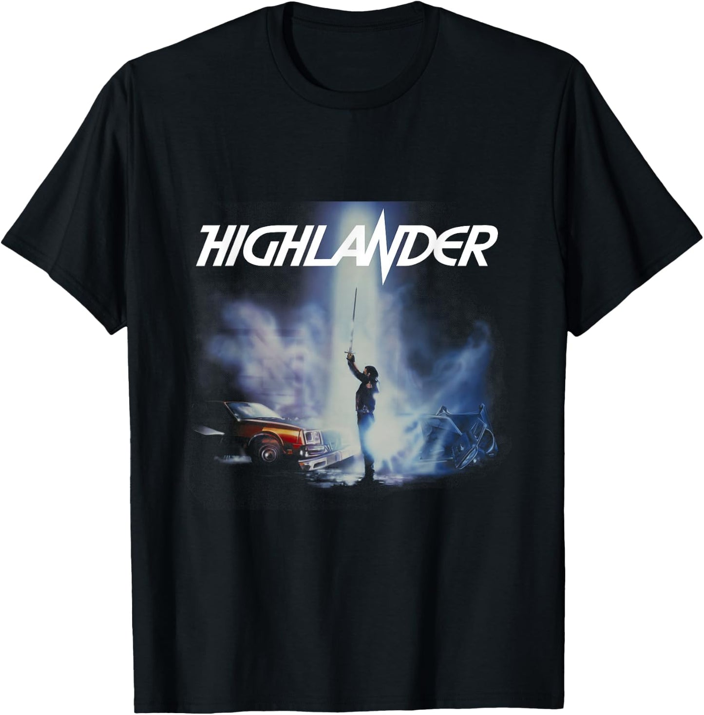 Highlander Duncan Macleod Lightning 1986 , Black, S T-Shirt - T-Shirt | Black