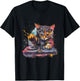 DJ Cat Turntable DJ Cat EDM Artwork House Music Beatmaker T-Shirt - T-Shirt | Black