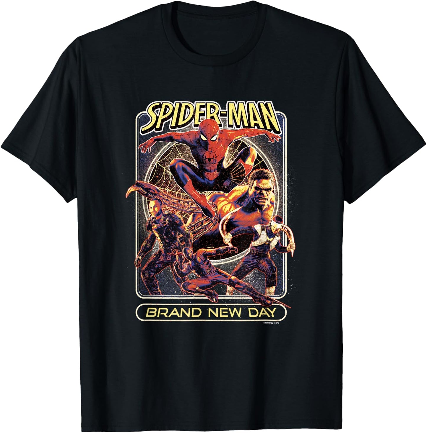 Marvel Spider-Man: New Day Vintage Style Movie Poster T-Shirt - T-Shirt | Black