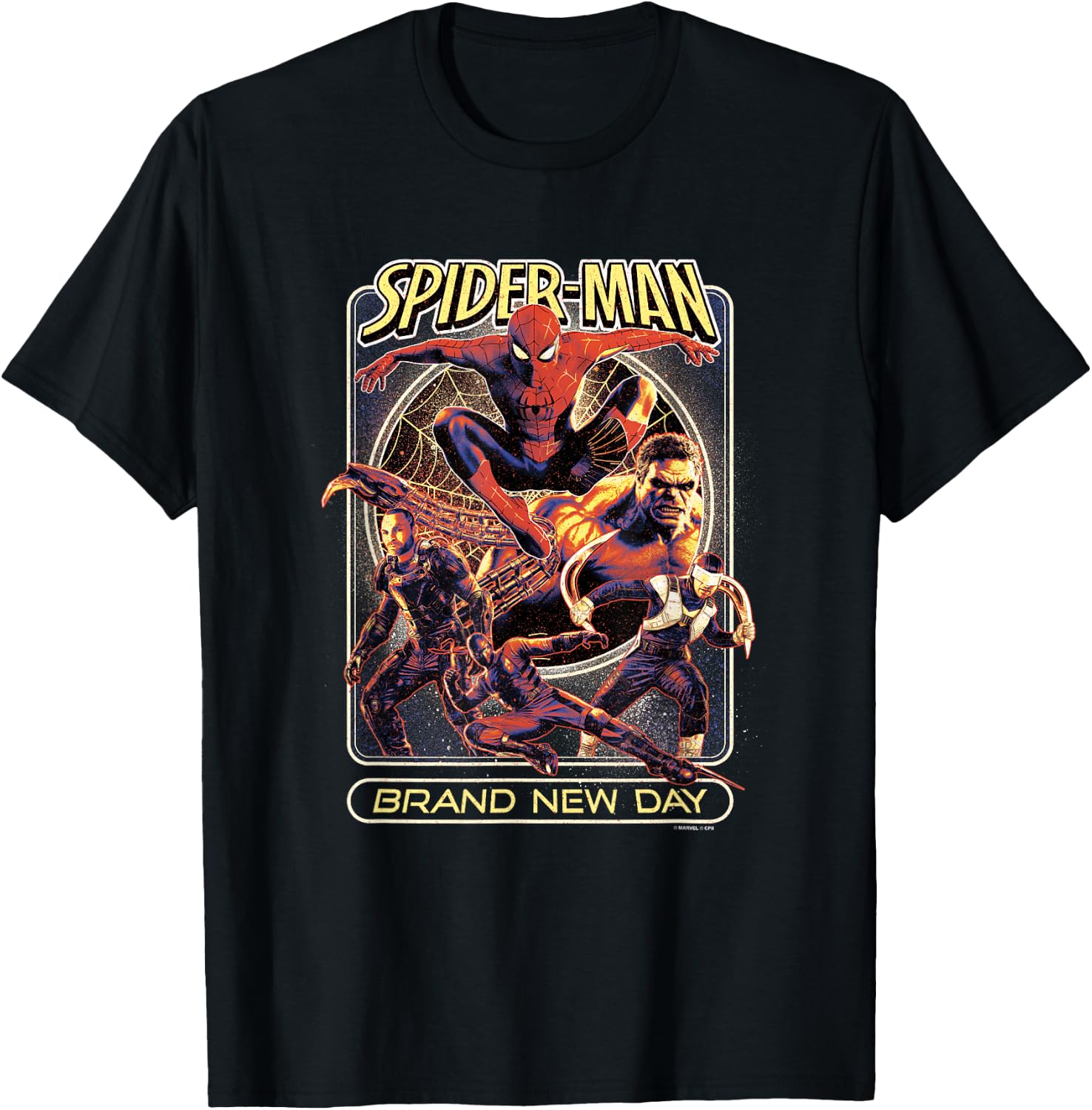 Marvel Spider-Man: New Day Vintage Style Movie Poster T-Shirt - T-Shirt | Black