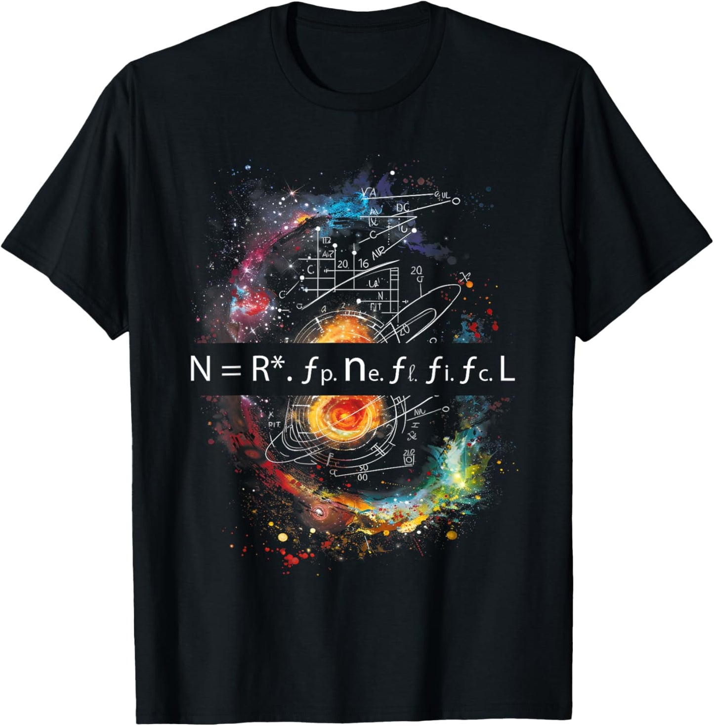 Drake Equation Estimation of Alien Civilizations T-Shirt - T-Shirt | Black