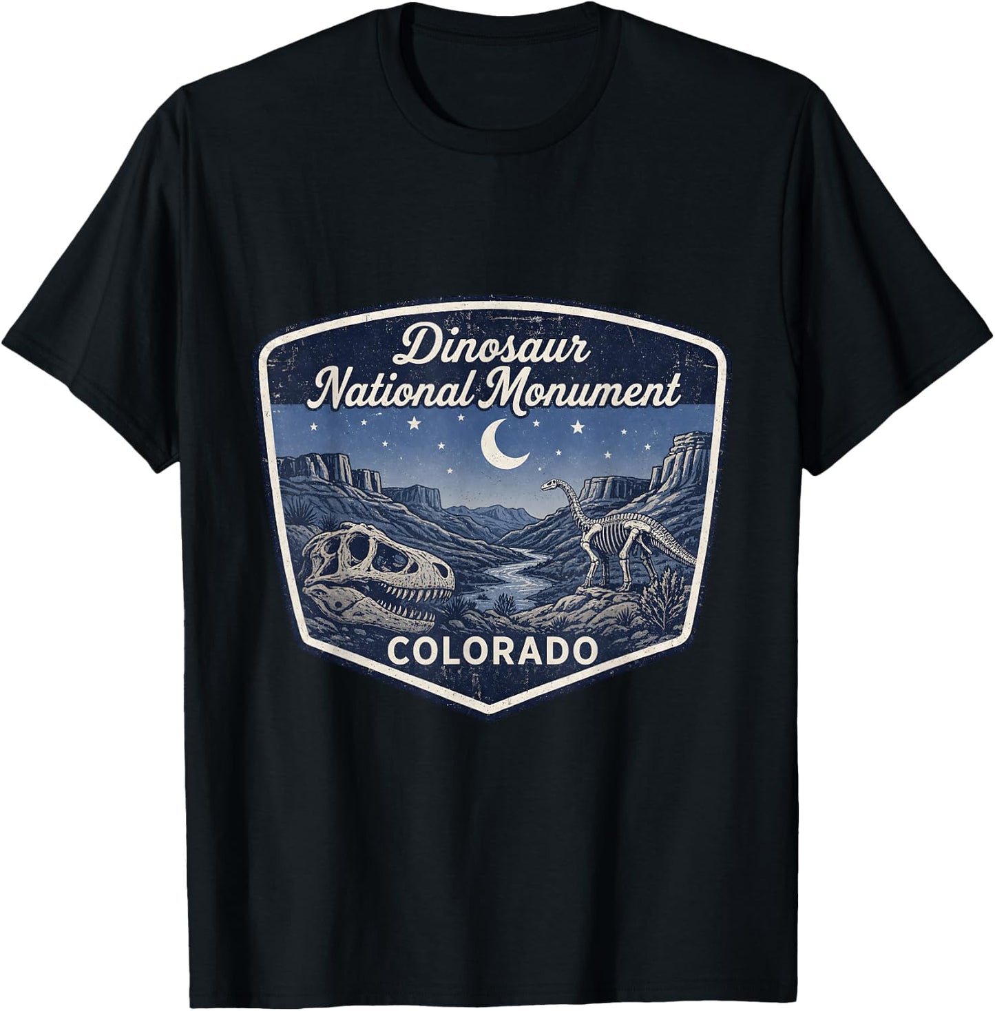 Dinosaur National Monument Colorado Fossil Skeleton T-Shirt - T-Shirt | Black