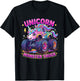 Monster Truck Unicorn Magical Rainbow Sparkle Girls Offroad T-Shirt - T-Shirt | Black
