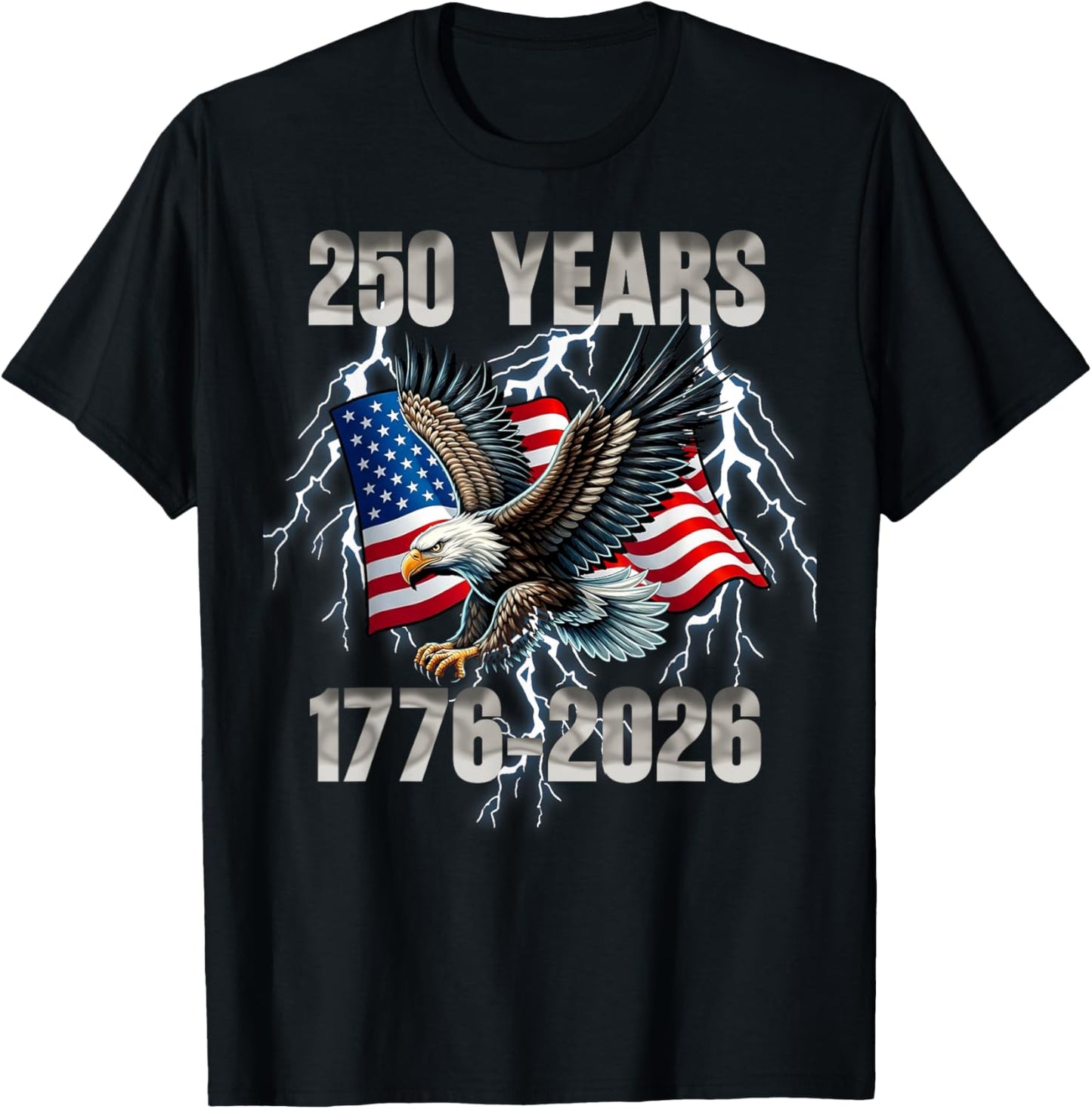 250 Years Birthday 4th of July America USA 250th Anniversary T-Shirt - T-Shirt | Black