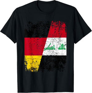 IRAK DEUTSCHLAND Flagge | Damen Herren Kinder | Irak T-Shirt - T-Shirt | Black
