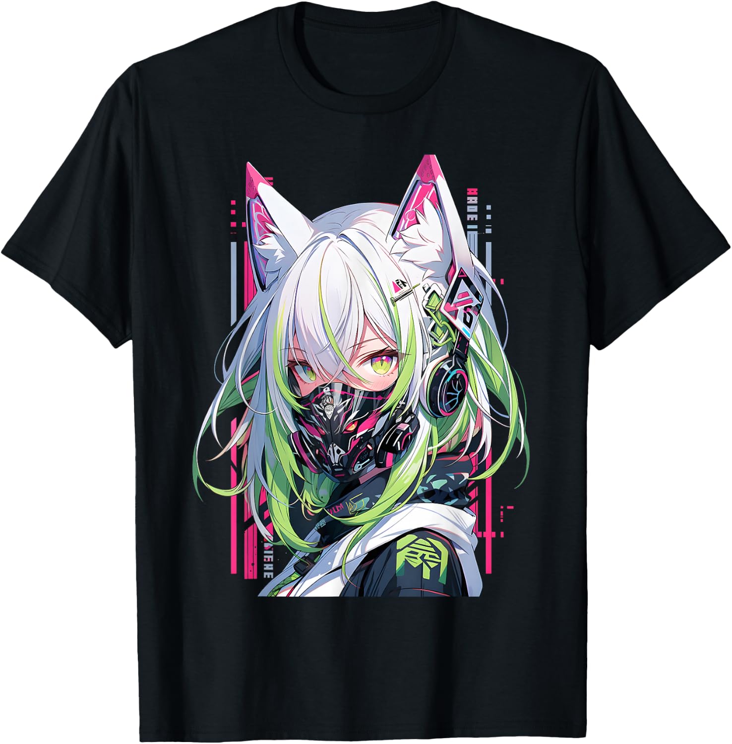 Manga Anime Aesthetic Cyberpunk Techwear Harajuku , black T-Shirt - T-Shirt | Black