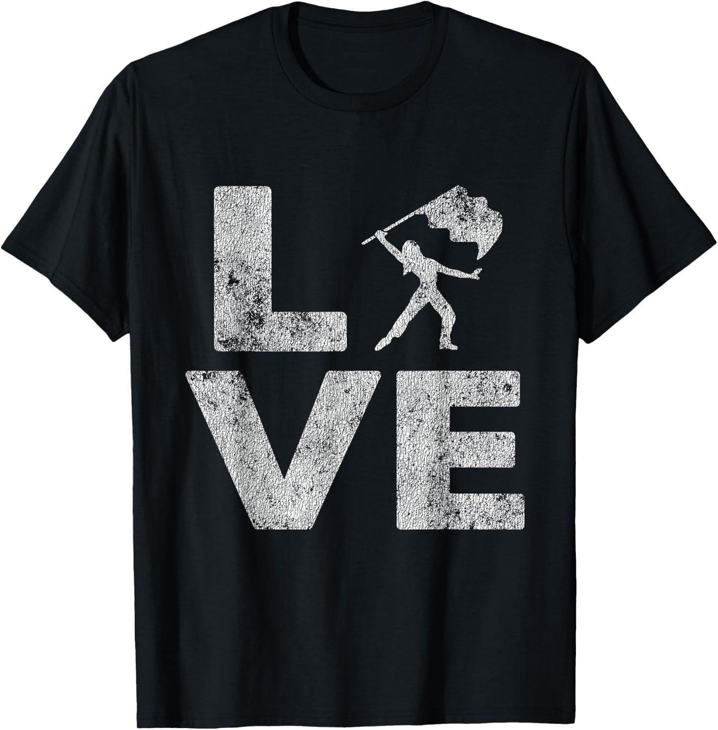 Love Color Guard Winter Guard Distressed T-Shirt - T-Shirt | Black