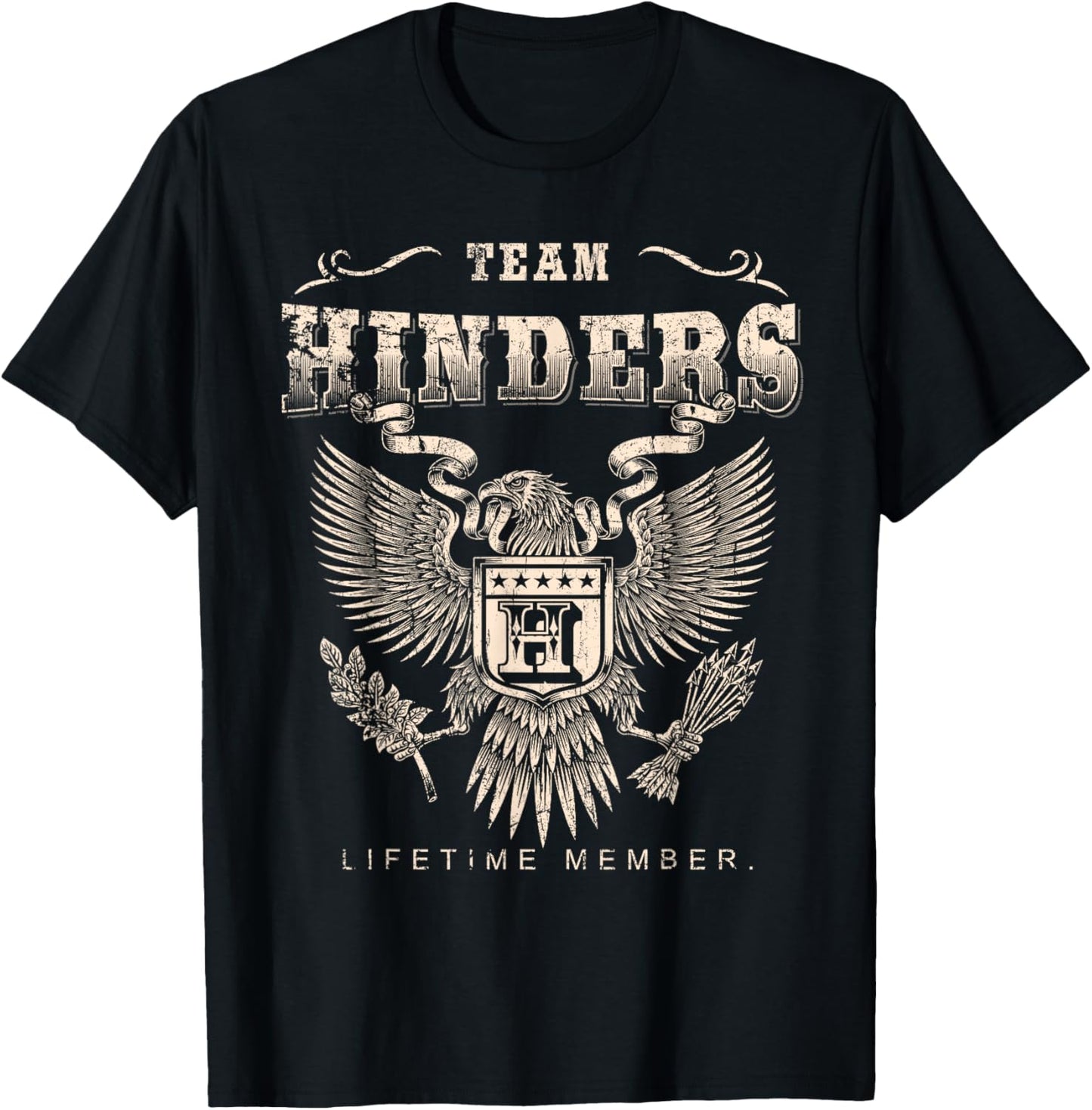 Team Hinders Lifetime Member - Hinders Name T-Shirt - T-Shirt | Black
