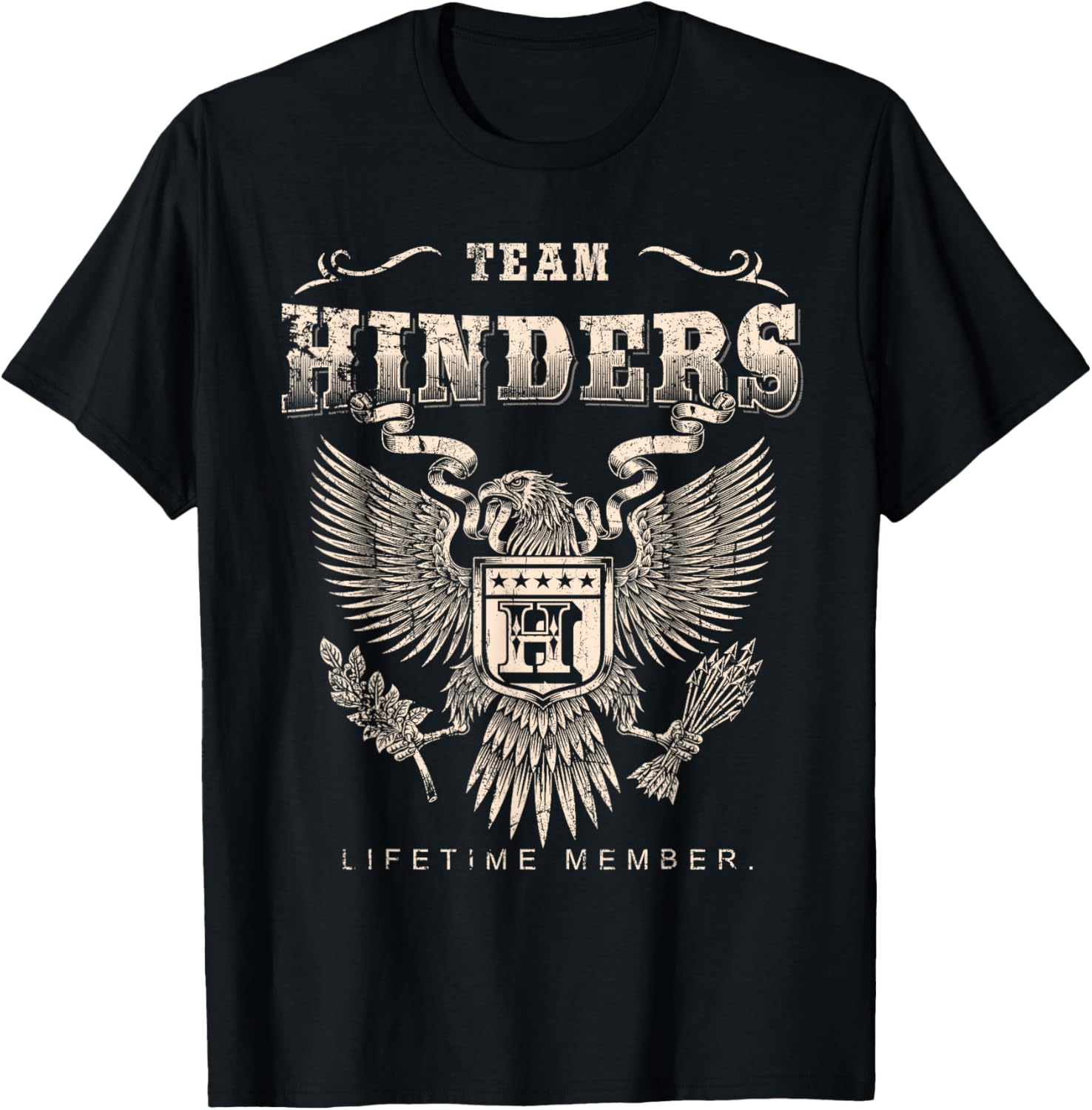 Team Hinders Lifetime Member - Hinders Name T-Shirt - T-Shirt | Black