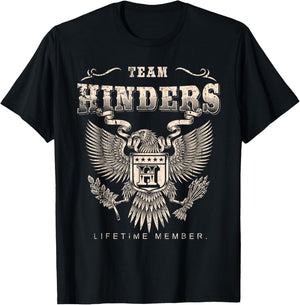 Team Hinders Lifetime Member - Hinders Name T-Shirt - T-Shirt | Black