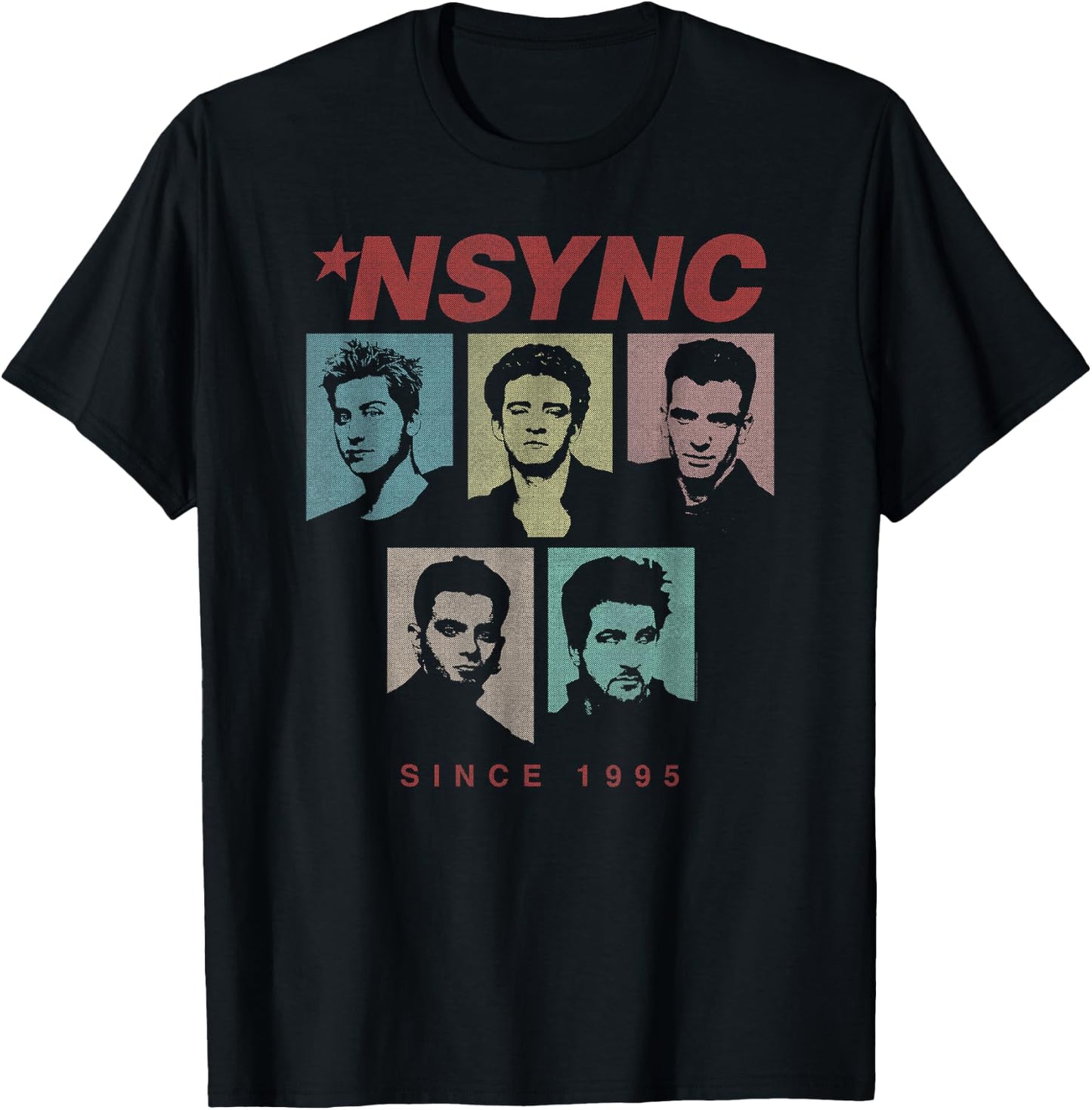 NSYNC Offiziell seit 1995 in Schwarz, -Erwachsene, -Kinder, Klassisch, Kurzarm, Einfarbig, Small, Standardlänge, Imported T-Shirt - T-Shirt | Black