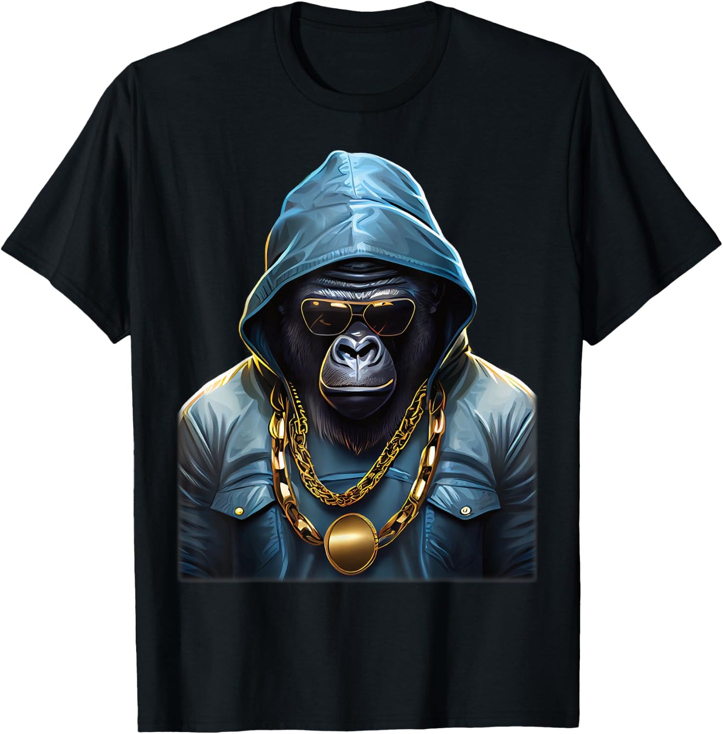 Rapper Gorilla I Retro Hip Hop I Gorilla Hip Hop Gangster , black T-Shirt - T-Shirt | Black
