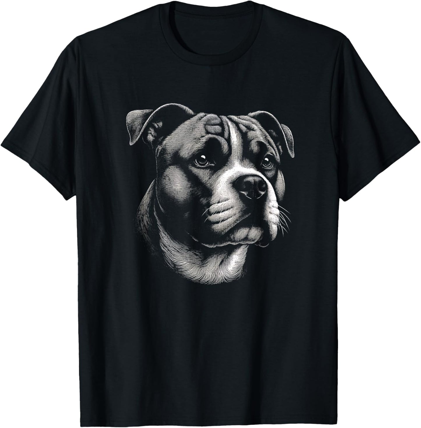 American Staffordshire Terrier Dog Art And Men T-Shirt - T-Shirt | Black