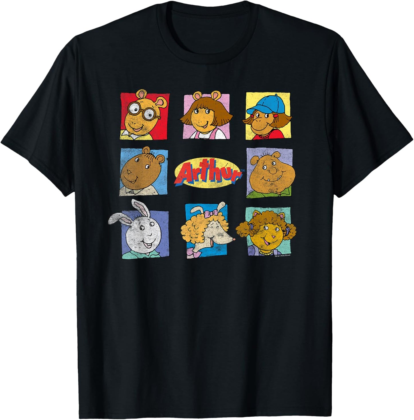 Arthur Arthur & Friends Grid With Logo T-Shirt - T-Shirt | Black
