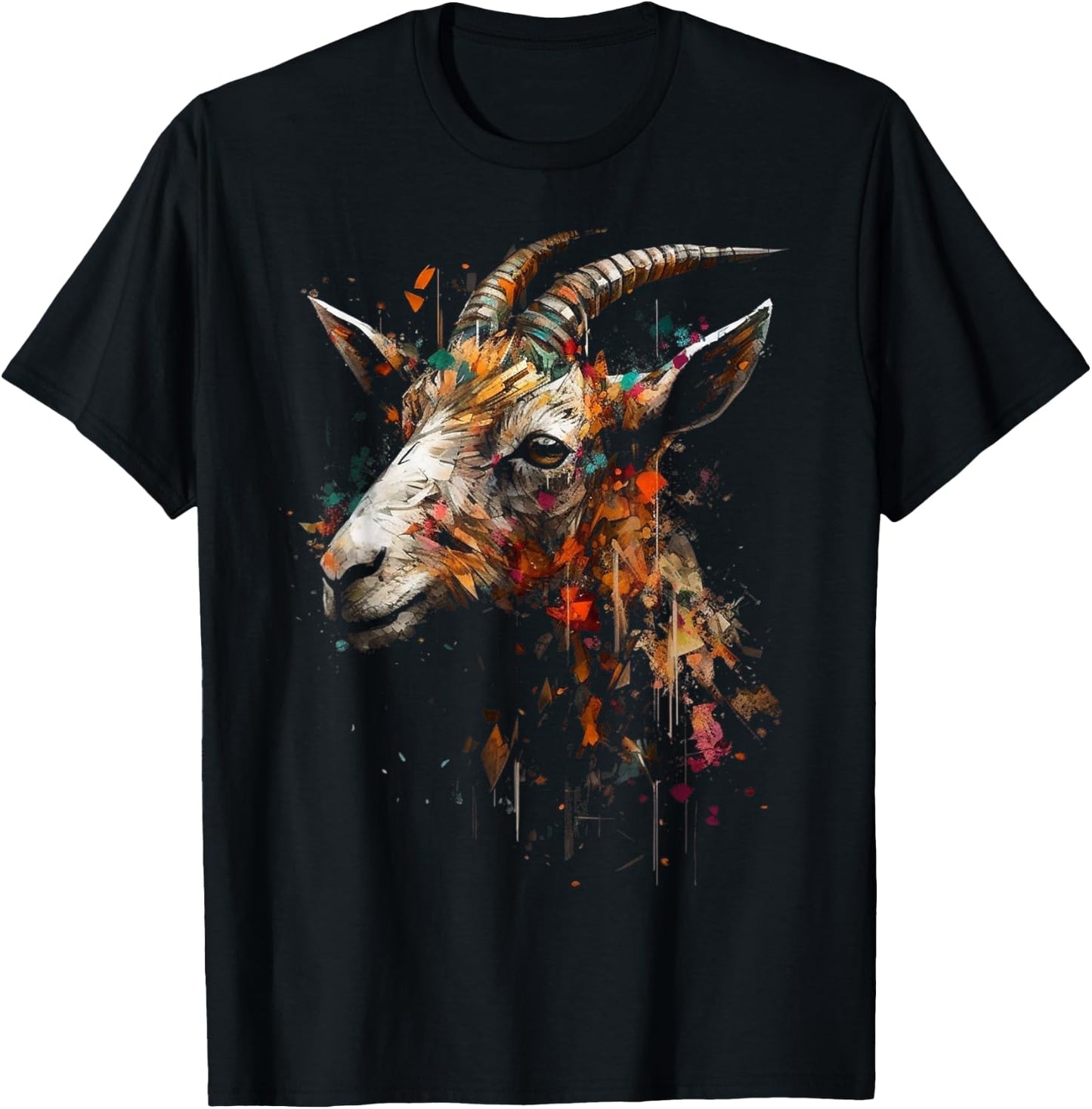 Goat art - animal farm motif goat T-Shirt - T-Shirt | Black