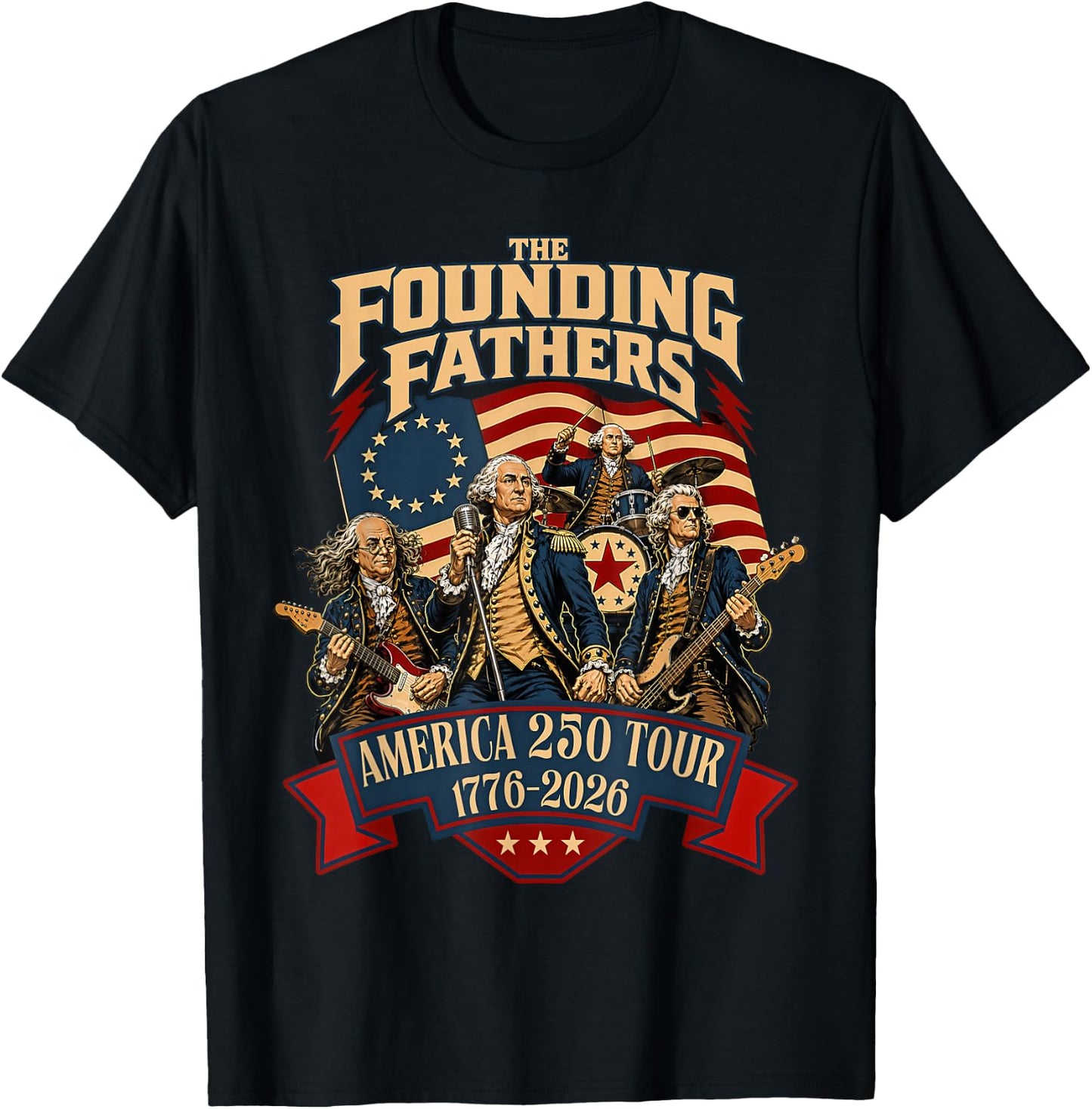 America 250 Years Anniversary 4th July 2026 USA Birthday T-Shirt - T-Shirt | Black