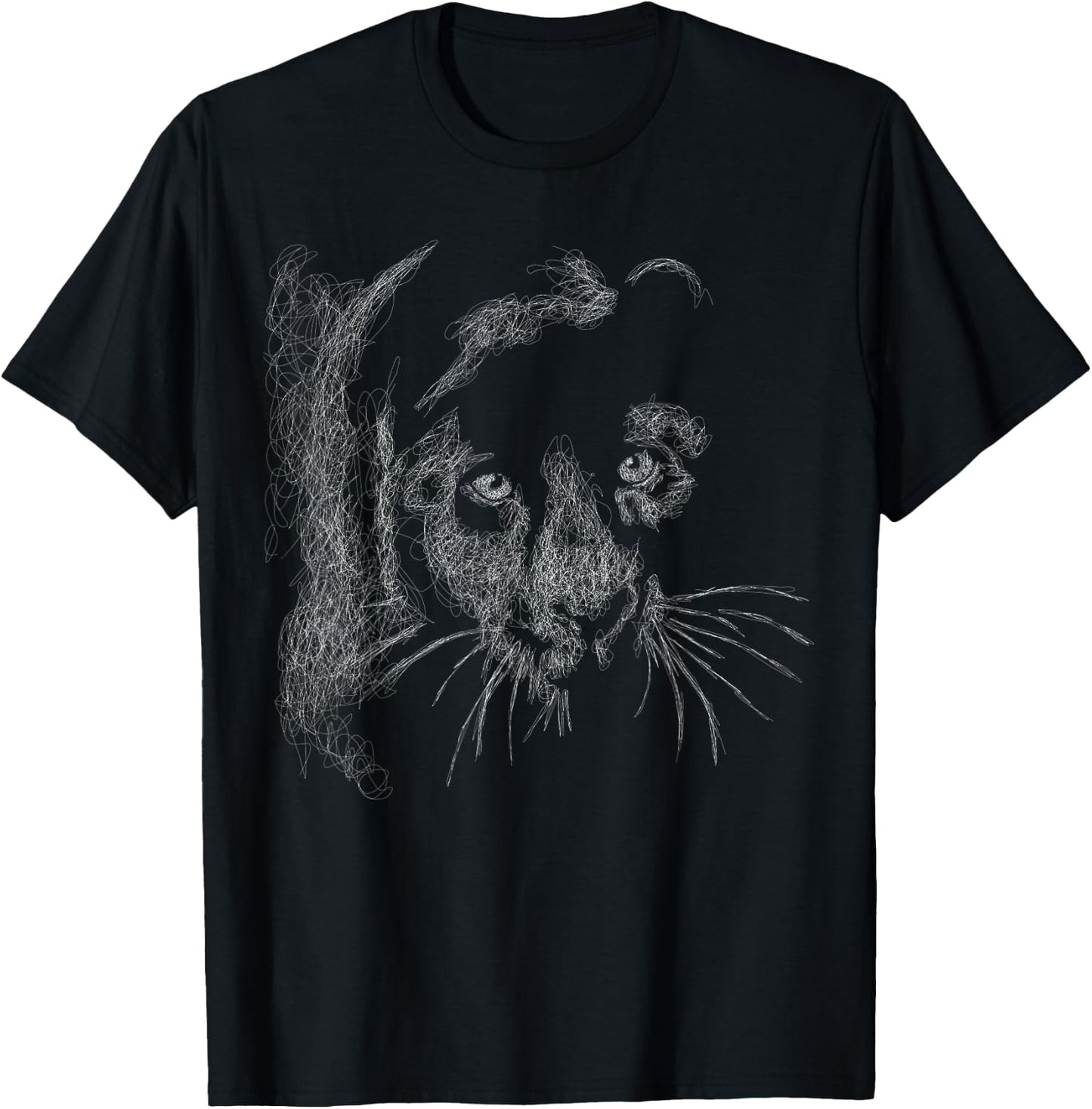 black panther scribble for lovers Animal leopard & jaguar T-Shirt - T-Shirt | Black