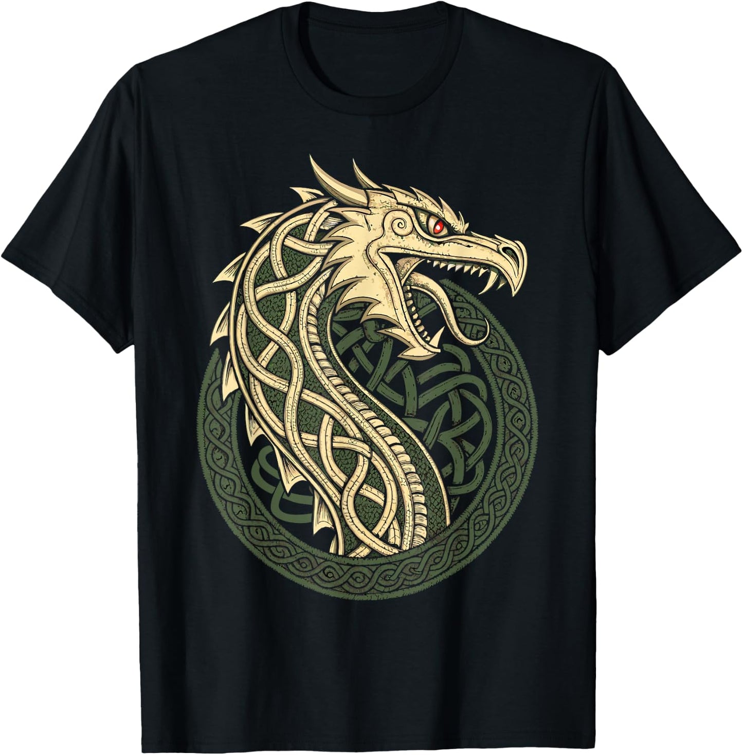 Jörmungandr The World Serpent – Norse Viking Dragon T-Shirt - T-Shirt | Black
