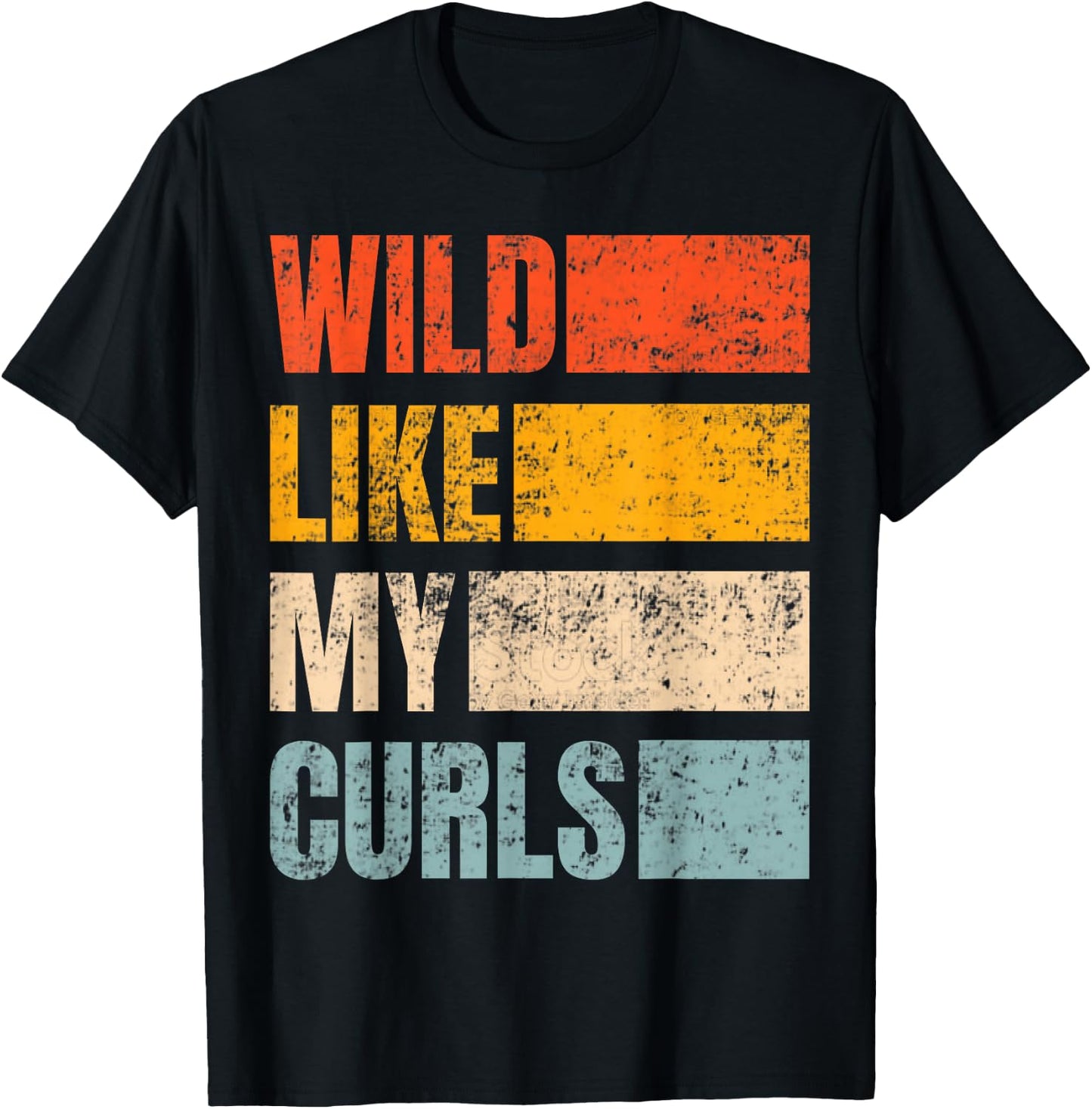 Toddler Girls Wild Like My Curls Funny Cute Curly Hair Retro T-Shirt - T-Shirt | Black