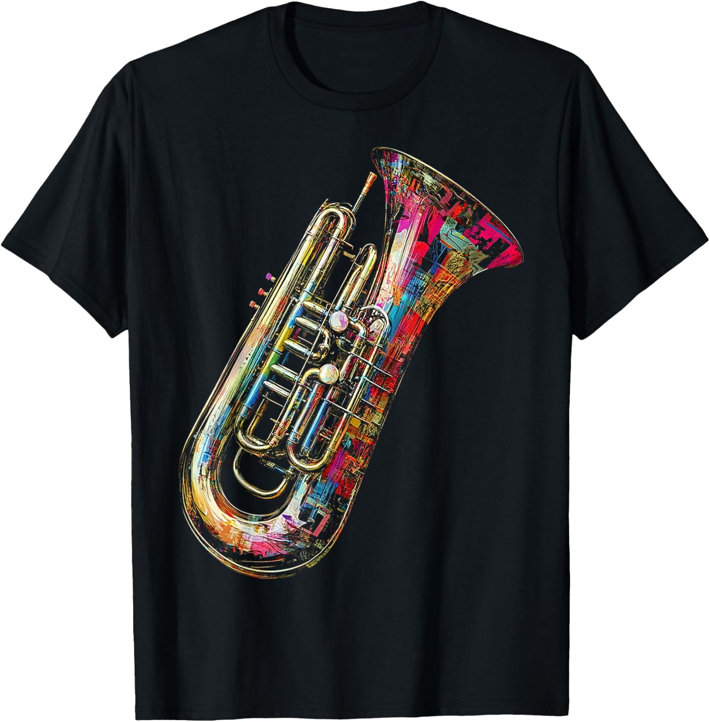 Basse Tuba Instrument de Musique Motif Art Basse Tuba T-Shirt - T-Shirt | Black