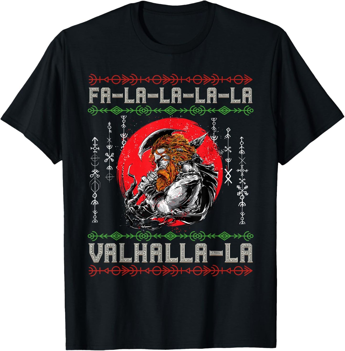 Norse Mythology Viking Nordic Warrior - Pagan Christmas T-Shirt - T-Shirt | Black