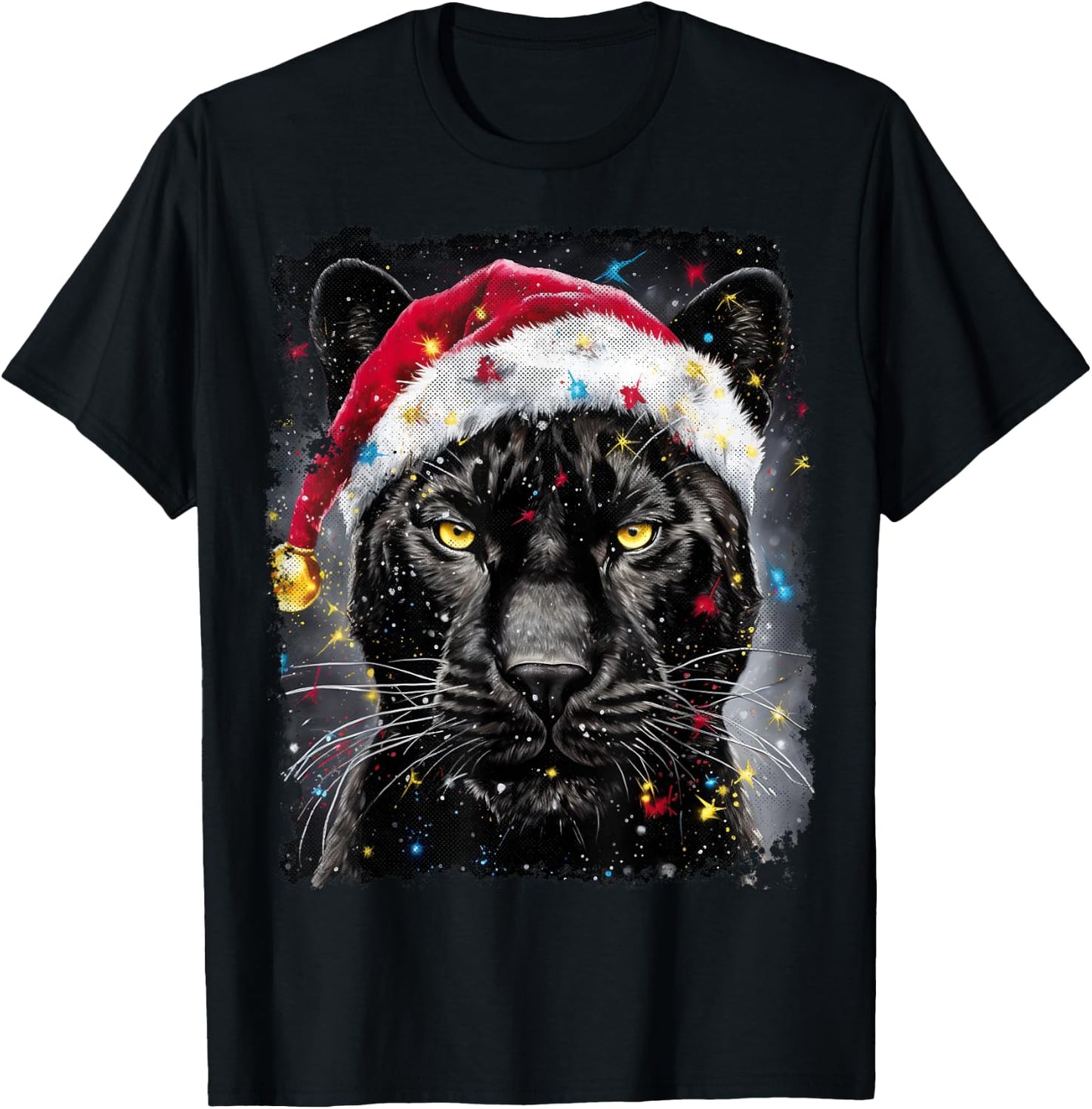Xmas Panther Black Christmas T-Shirt - T-Shirt | Black
