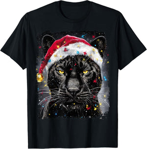 Xmas Panther Black Christmas T-Shirt - T-Shirt | Black