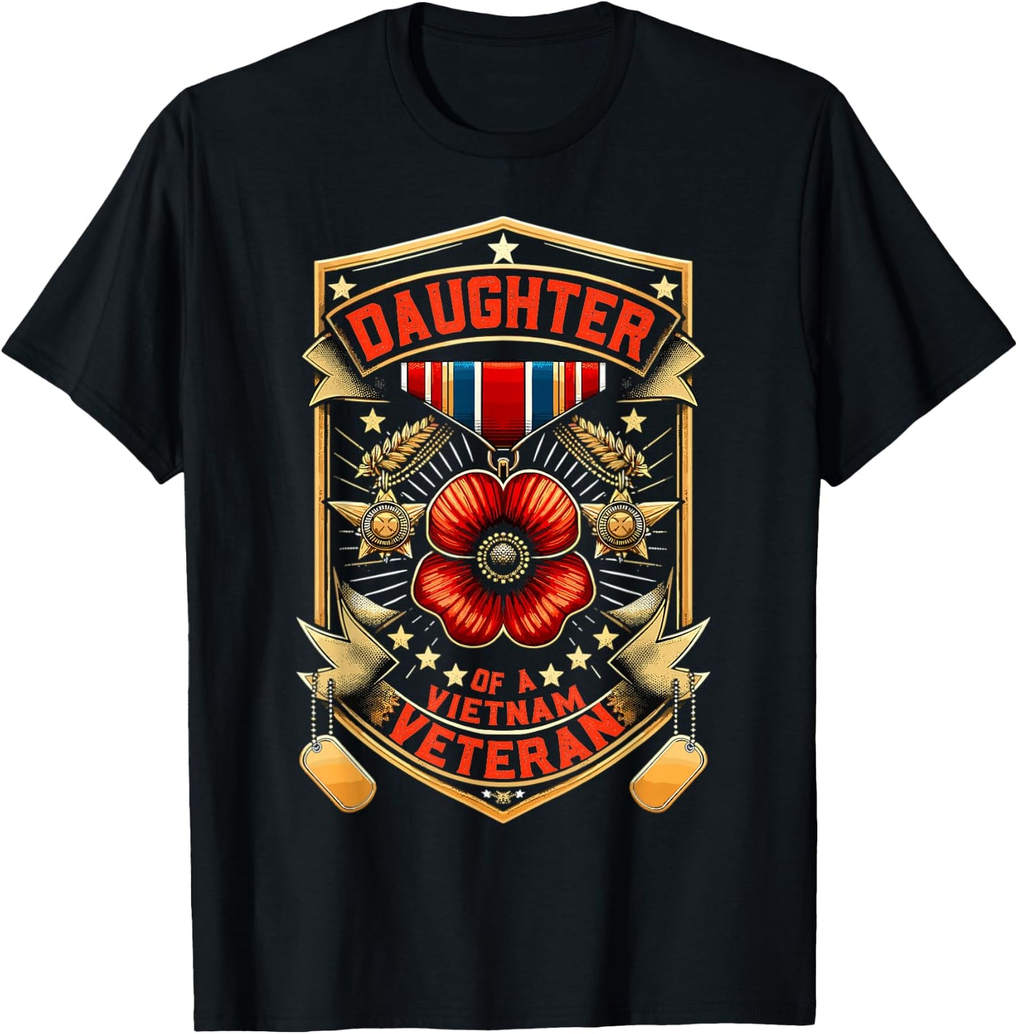 USA Proud Daughter Of A Vietnam Veteran T-Shirt - T-Shirt | Black