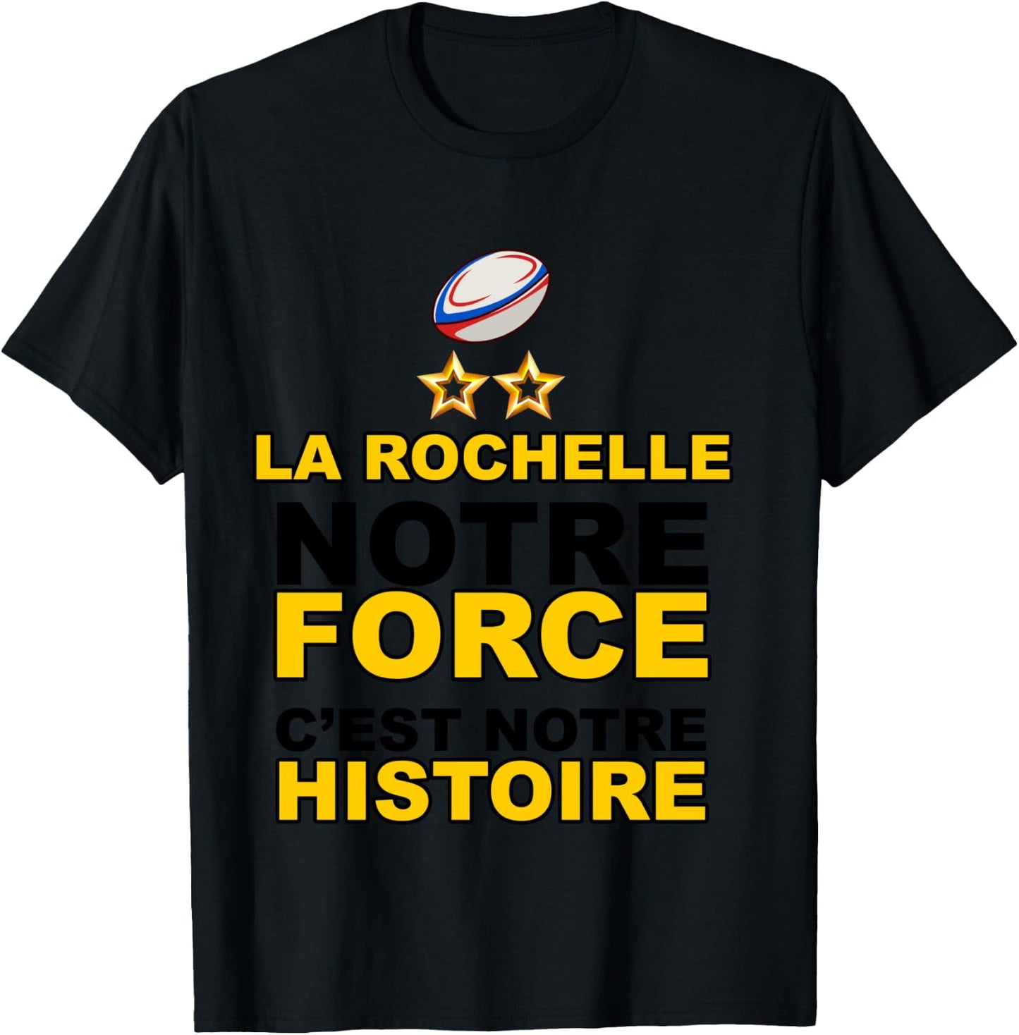 Rugby La Rochelle Our Force Our Story 2 Stars T-Shirt - T-Shirt | Black
