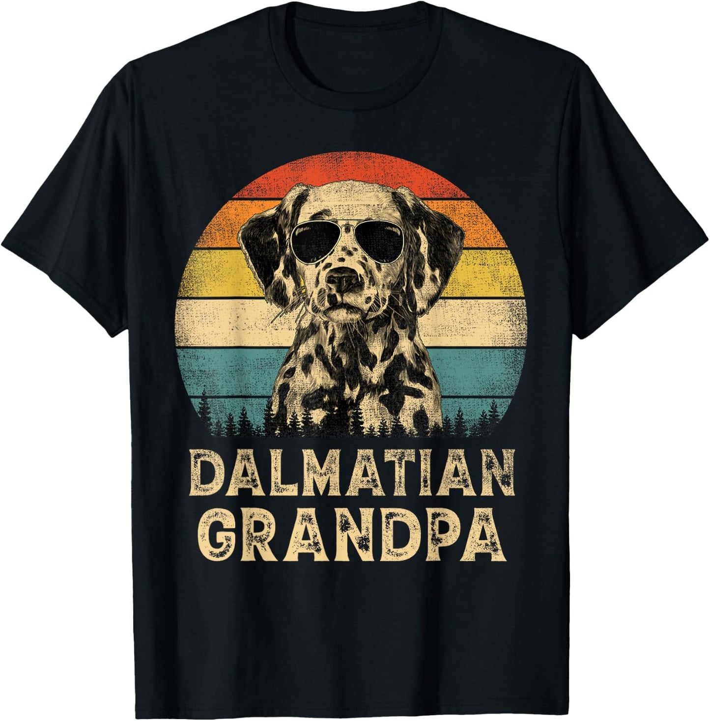Vintage Dalmatian Grandpa Dog Lovers Father's Day Men Women T-Shirt - T-Shirt | Black