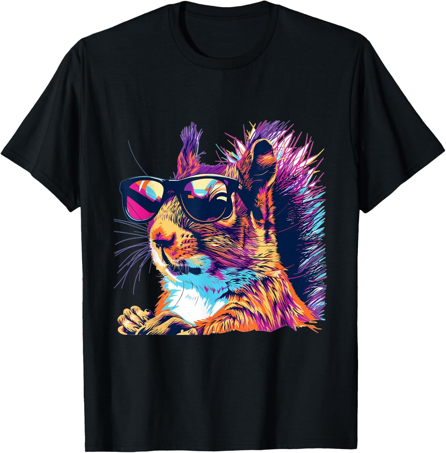Squirrel Animal Lover Graphic T-Shirt - T-Shirt | Black