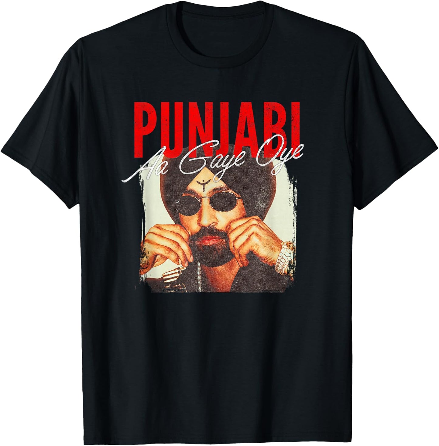 Diljit Aura Punjabi Aa Gaye Oye T-Shirt - T-Shirt | Black