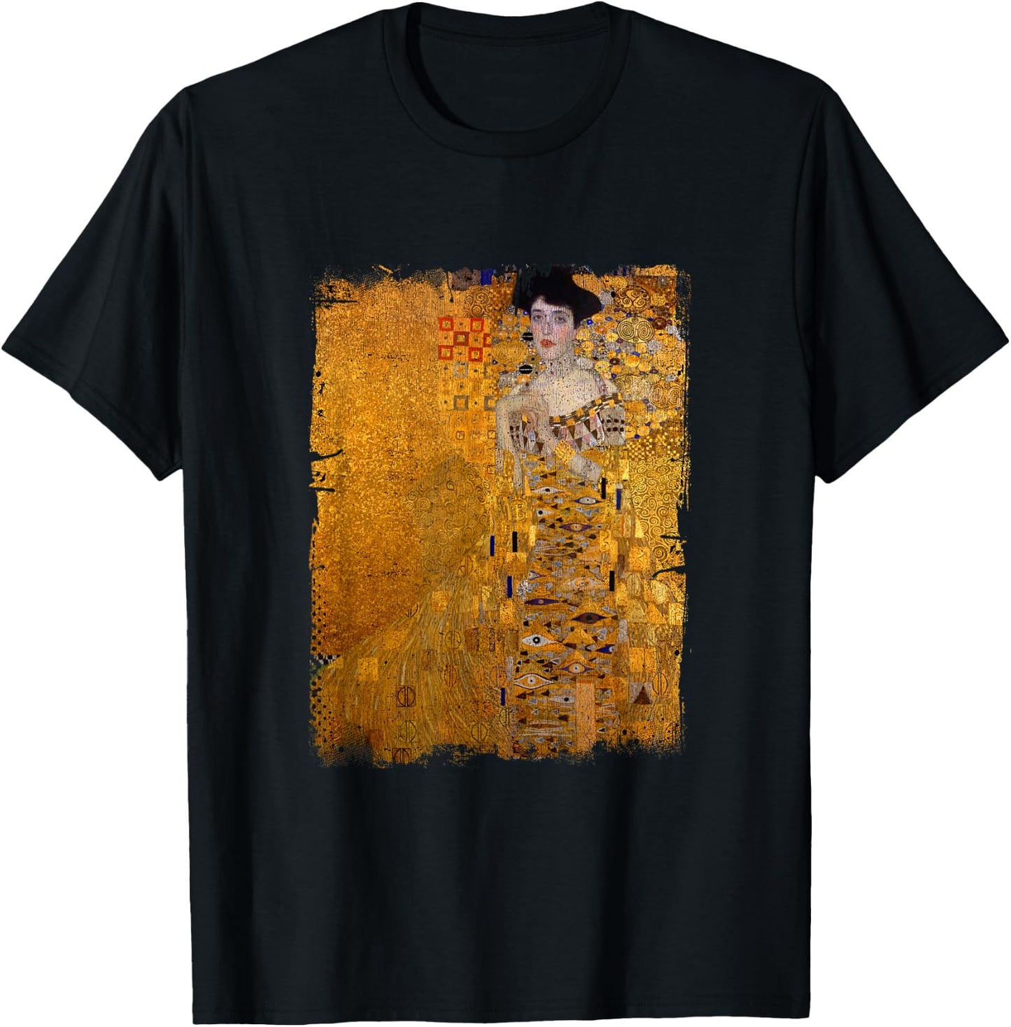 Lady in Gold by Gustav Klimt Famous Painting , black T-Shirt - T-Shirt | Black