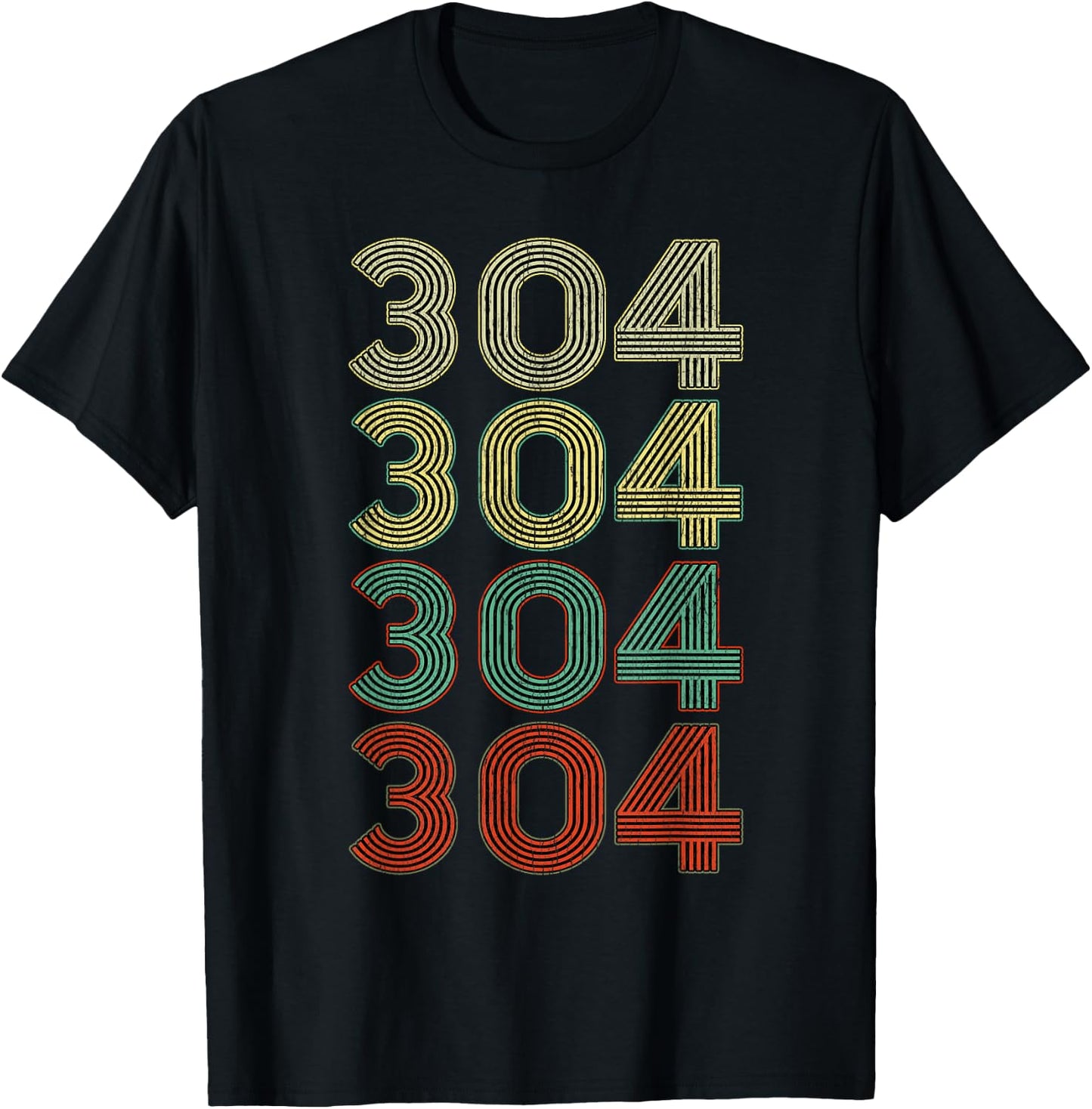 Vintage West Virgina shirt Retro 304 Area Code T-Shirt - T-Shirt | Black