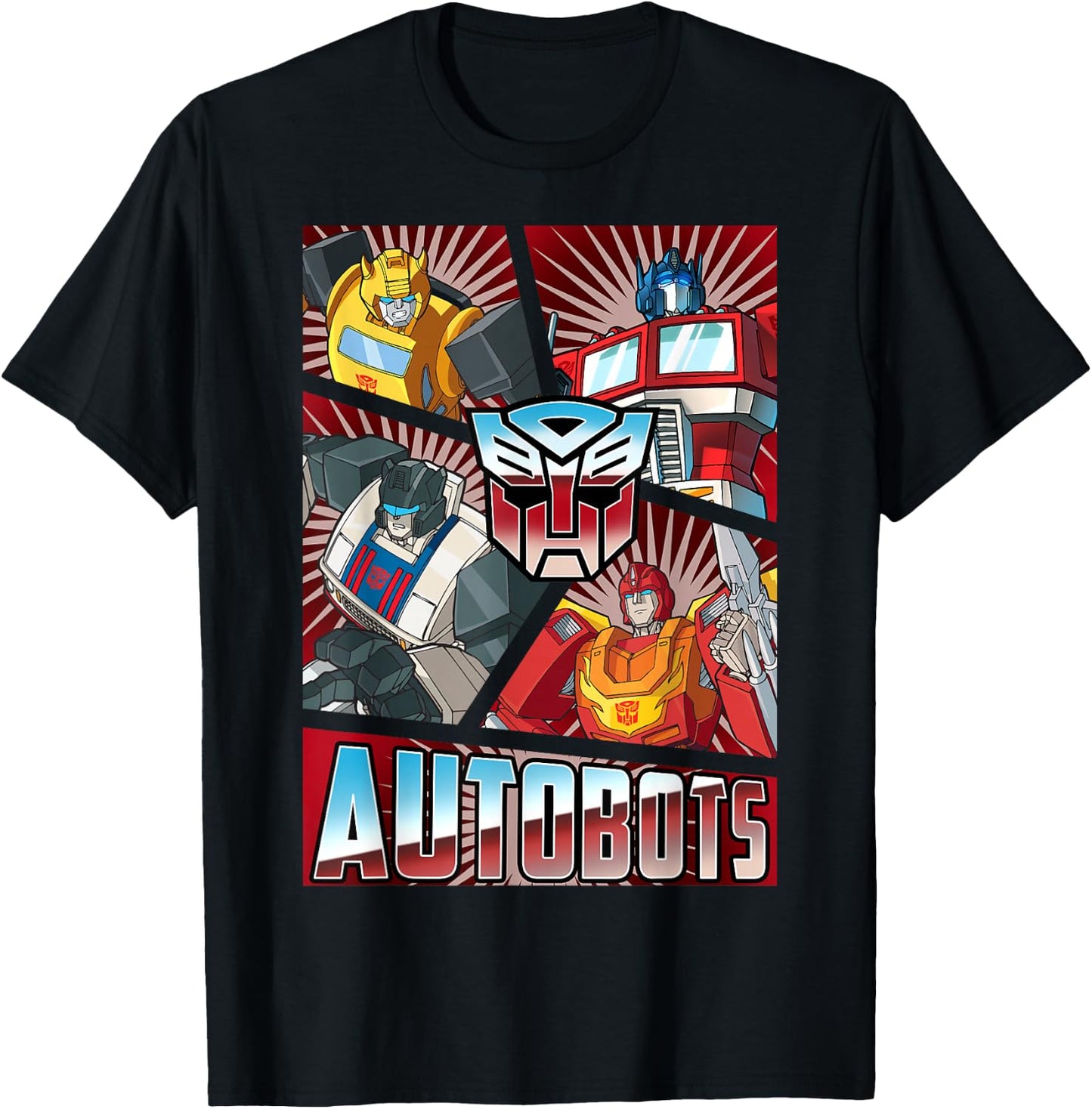 Transformers Autobots Cut Up Retro Vintage Panels T-Shirt - T-Shirt | Black