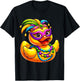 Mardi Gras Duck Wearing Mardi Gras Costume Beads Mask T-Shirt - T-Shirt | Black