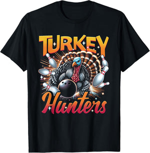 Bowling Turkey Hunters Bowling Team For Bowler Sport Animal T-Shirt - T-Shirt | Black