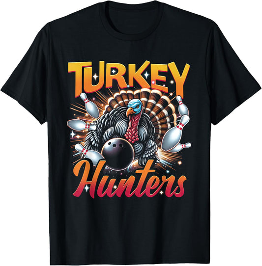 Bowling Turkey Hunters Bowling Team For Bowler Sport Animal T-Shirt - T-Shirt | Black