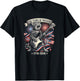 Funny Cat 250 Years Rock American Flag Patriotic 4th of July T-Shirt - T-Shirt | Black