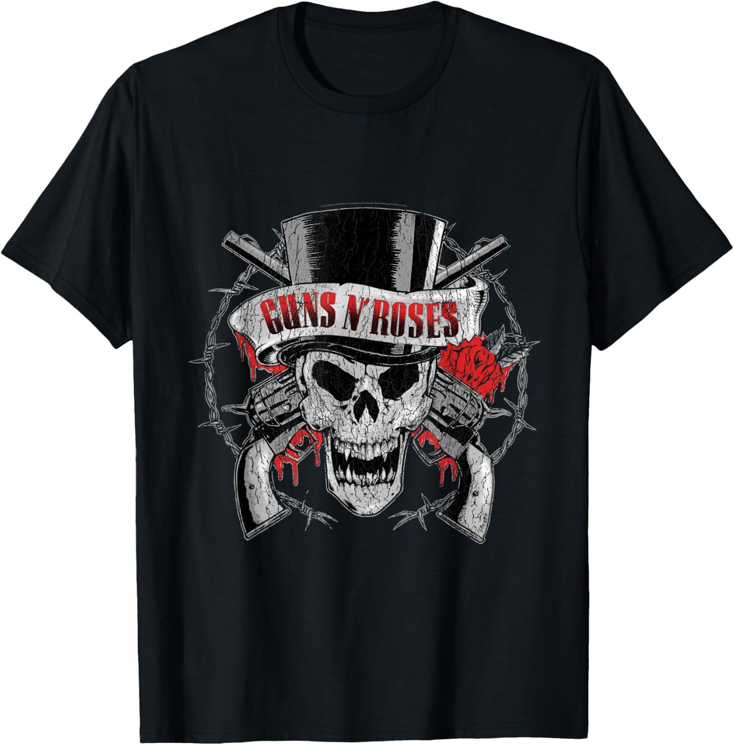 Guns N' Roses Offizieller Zylinderhut mit Totenkopf T-Shirt - T-Shirt | Black