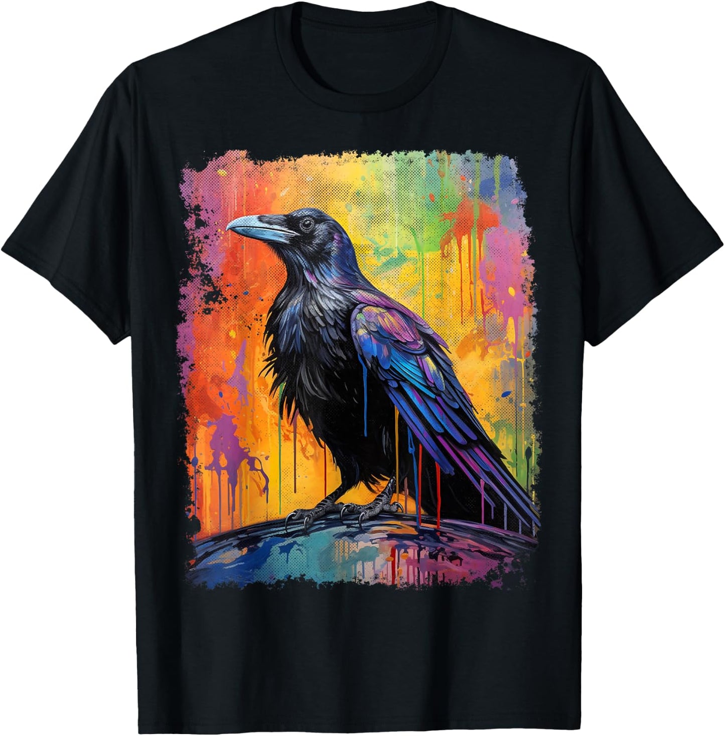 A Crow Graphic Rainbow T-Shirt - T-Shirt | Black
