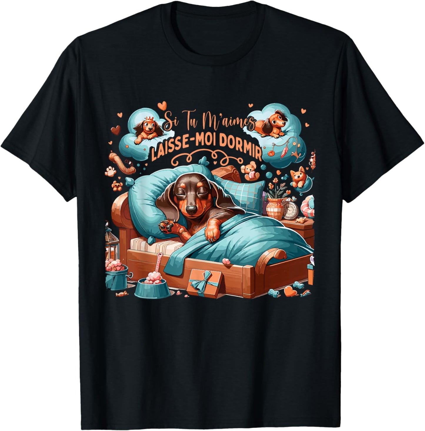 Education Dog Dachshund Dachshund , Black, S T-Shirt - T-Shirt | Black