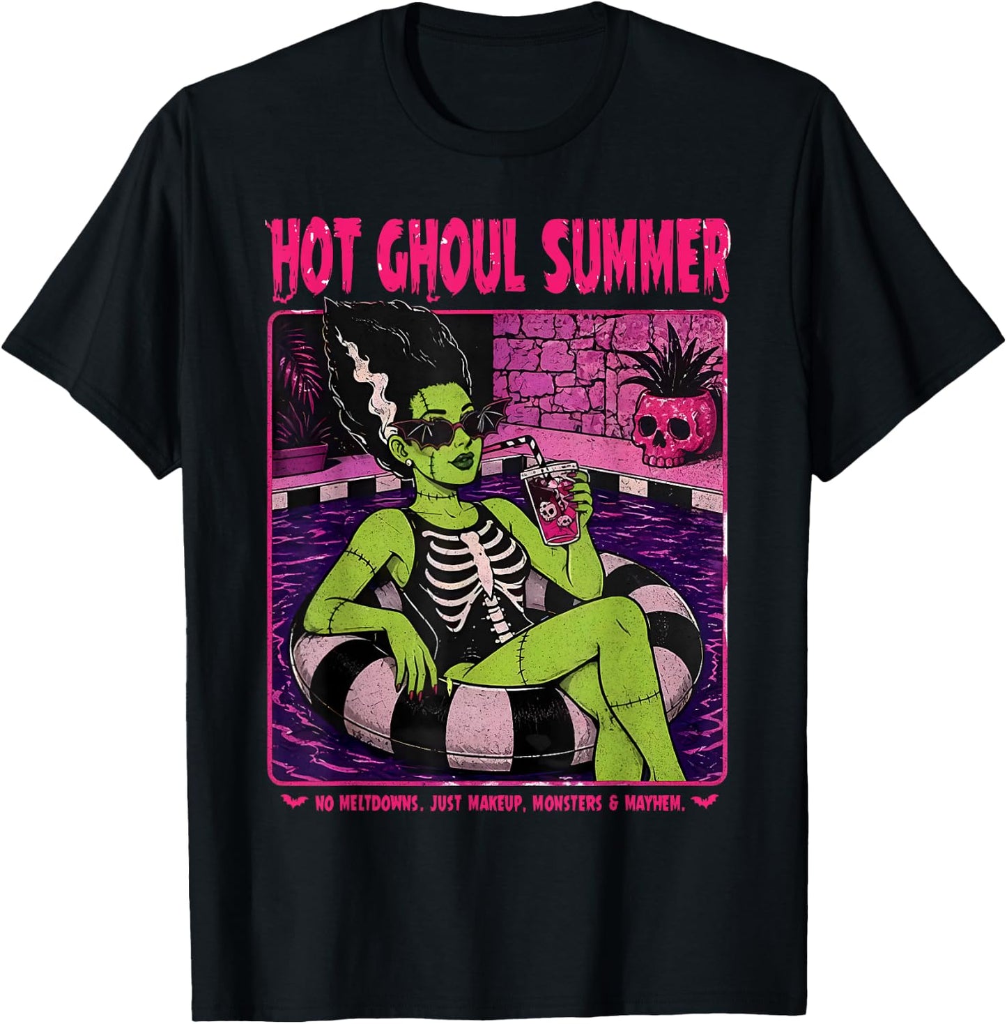 Retro Funny The Bride Frankenstein Monster Hot Ghoul Summer T-Shirt - T-Shirt | Black
