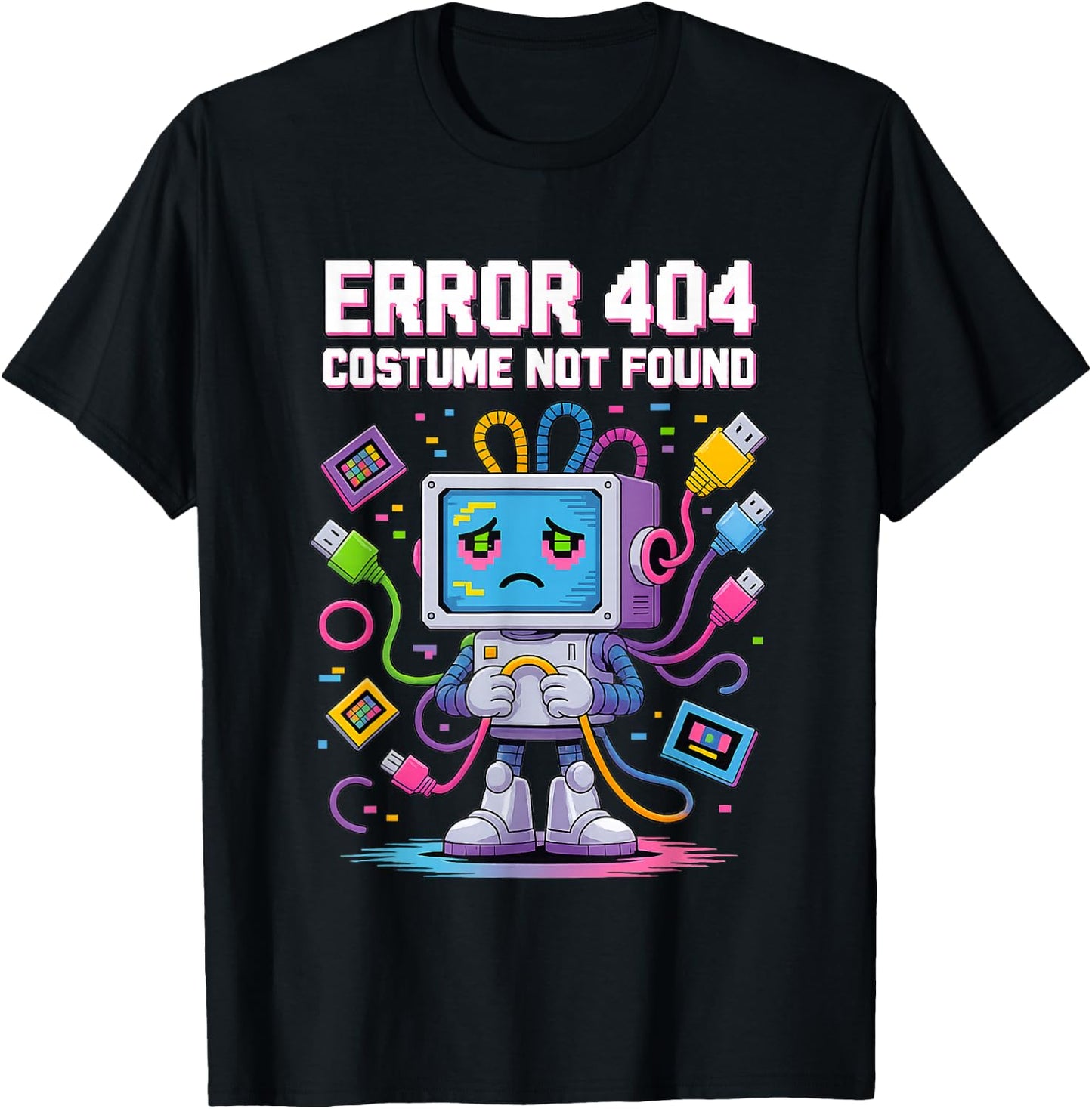 Mistake 404 Costume Not Found Funny Geek Halloween Matching T-Shirt - T-Shirt | Black